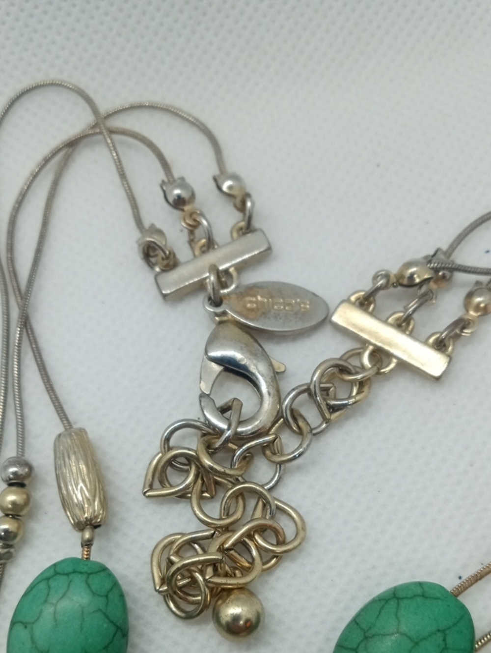 CHICO'S TRIPLE STRAND CASCADE NECKLACE - Picture 6 of 7